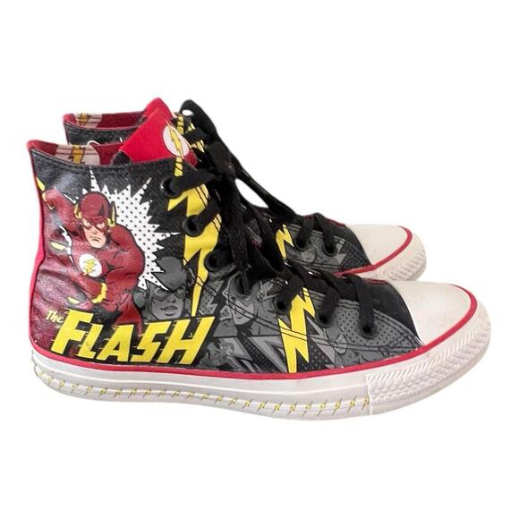CONVERSE ALLSTARS "THE FLASH" DC COMICS MIDTOP SNEAKERS SIZE M6/W8/39EU MINT - Picture 1 of 11